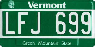 VT license plate LFJ699