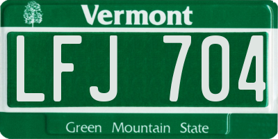 VT license plate LFJ704