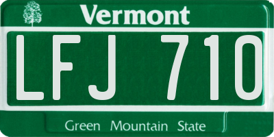 VT license plate LFJ710