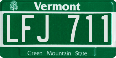 VT license plate LFJ711