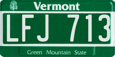 VT license plate LFJ713