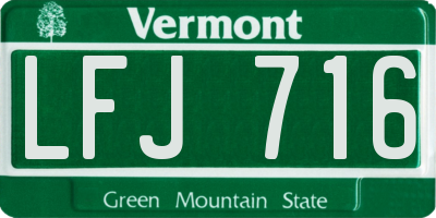 VT license plate LFJ716
