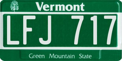 VT license plate LFJ717