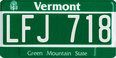 VT license plate LFJ718