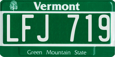 VT license plate LFJ719
