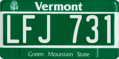 VT license plate LFJ731