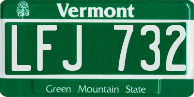 VT license plate LFJ732