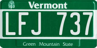 VT license plate LFJ737