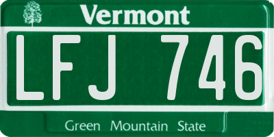 VT license plate LFJ746