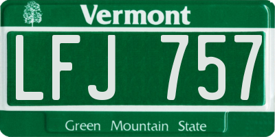 VT license plate LFJ757