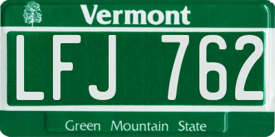 VT license plate LFJ762