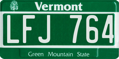 VT license plate LFJ764