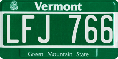 VT license plate LFJ766