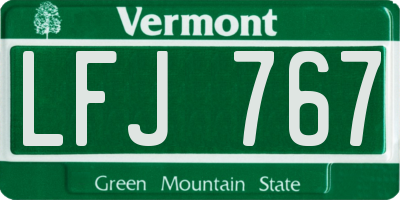 VT license plate LFJ767