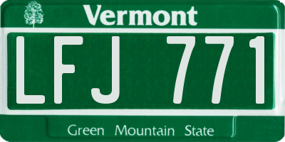 VT license plate LFJ771