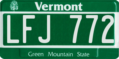 VT license plate LFJ772