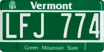 VT license plate LFJ774