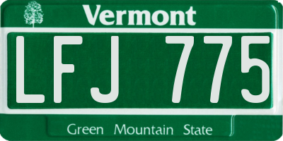 VT license plate LFJ775