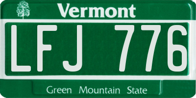 VT license plate LFJ776