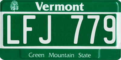 VT license plate LFJ779