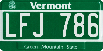 VT license plate LFJ786