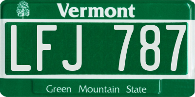 VT license plate LFJ787