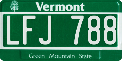 VT license plate LFJ788