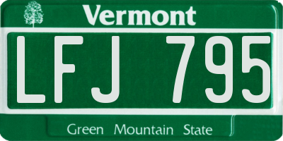 VT license plate LFJ795