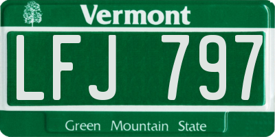 VT license plate LFJ797