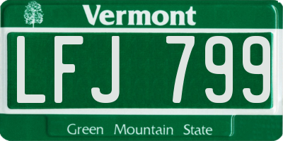 VT license plate LFJ799