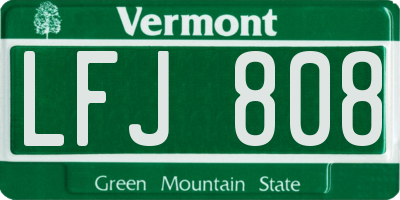 VT license plate LFJ808