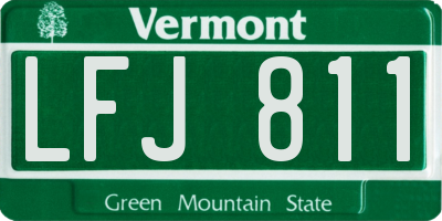VT license plate LFJ811