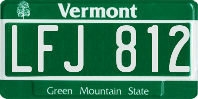 VT license plate LFJ812