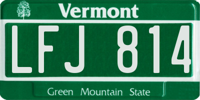 VT license plate LFJ814