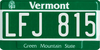 VT license plate LFJ815
