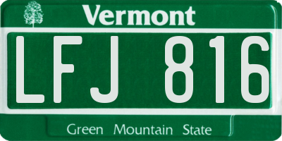 VT license plate LFJ816