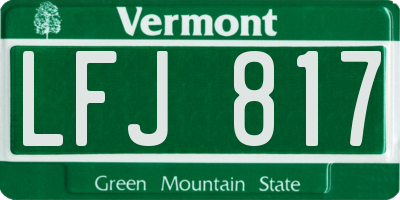 VT license plate LFJ817