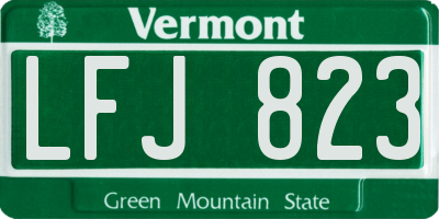 VT license plate LFJ823