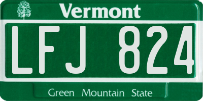 VT license plate LFJ824
