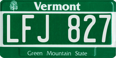 VT license plate LFJ827