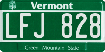 VT license plate LFJ828