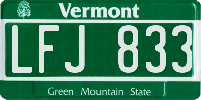 VT license plate LFJ833