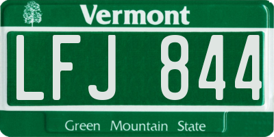 VT license plate LFJ844