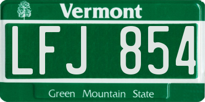 VT license plate LFJ854