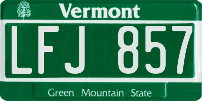 VT license plate LFJ857