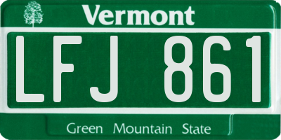 VT license plate LFJ861