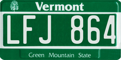 VT license plate LFJ864