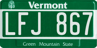 VT license plate LFJ867