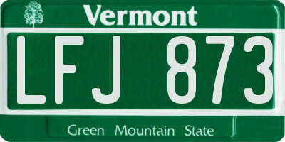 VT license plate LFJ873