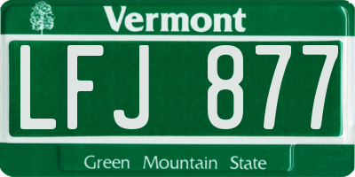 VT license plate LFJ877
